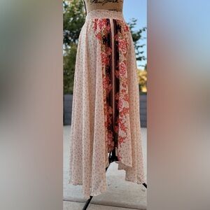 Free People Pink Floral Maxi Skirt